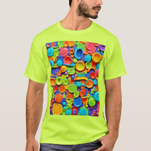 Farbenfrohe Keramik Kunst T-Shirt