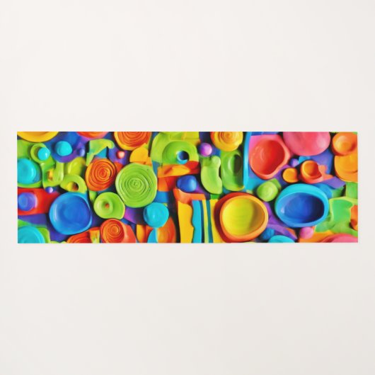 Farbenfrohe Keramik Kunst Yogamatte (Rückseite (Horizontal))