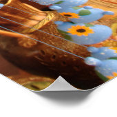 Farbenfrohe Keramik Windspiele am Markt Poster (Ecke)