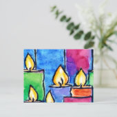 Farbenfrohe Kerzen Ferienkarte Feiertagspostkarte (Stehend Vorderseite)