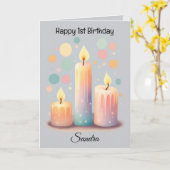 Farbenfrohe Kerzen Gerne zum Geburtstag Karte (Gelbe Blume)