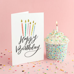 Farbenfrohe Kerzen Glückliche Geburtstagskarte Karte