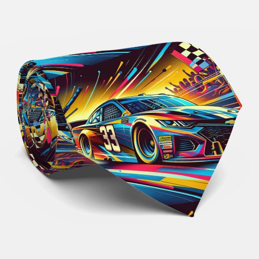 Farbenfrohe Kfz-Rennstrecke 1 Krawatte (Gerollt)