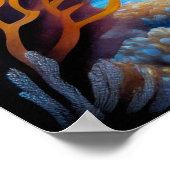 Farbenfrohe Khalde Zeichnend Fische Poster (Ecke)