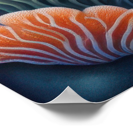 Farbenfrohe Khalde Zeichnend Fische Poster (Ecke)