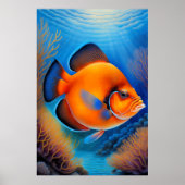 Farbenfrohe Khalde Zeichnend Fische Poster (Vorne)