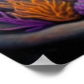 Farbenfrohe Khalde Zeichnend Fische Poster (Ecke)