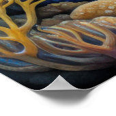 Farbenfrohe Khalde Zeichnend Fische Poster (Ecke)