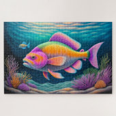 Farbenfrohe Khalde Zeichnend Fische Puzzle (Horizontal)