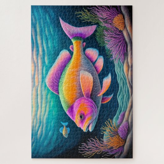 Farbenfrohe Khalde Zeichnend Fische Puzzle (Vertikal)