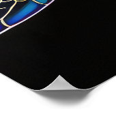 Farbenfrohe Khalde Zeichnend Meeresschildkröte Poster (Ecke)