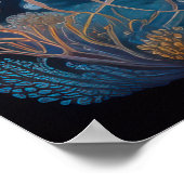 Farbenfrohe Khalde Zeichnend Quallen Poster (Ecke)