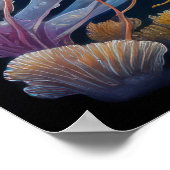 Farbenfrohe Khalde Zeichnend Quallen Poster (Ecke)