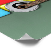 Farbenfrohe Kid;s Lokomotive & Caboose Poster (Ecke)