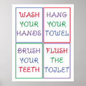 Farbenfrohe Kid's Bathroom Wall Poster (Vorne)