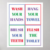 Farbenfrohe Kid's Bathroom Wall Poster (Vorne)