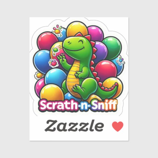 Farbenfrohe Kids’ Fun Ballon Dino Sticker (Blatt)