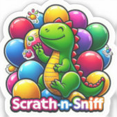Farbenfrohe Kids’ Fun Ballon Dino Sticker (Vorderseite)