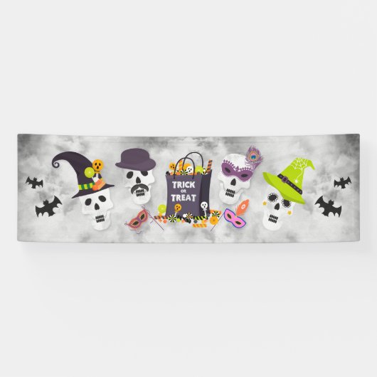 Farbenfrohe Kids Halloween Trick oder Treat Banner (Horizontal)