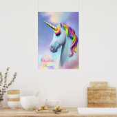 Farbenfrohe Kid's Room Unicorn Poster (Küche)