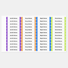Farbenfrohe Kids School Uniform individualisierbar Etiketten
