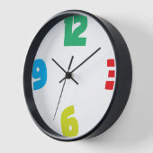Farbenfrohe Kids-Wall-Uhr mit fetten Zahlen Uhr (Winkel)