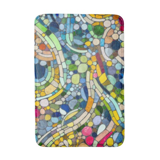 Farbenfrohe Kies Mosaik Kunst Badematte (Vorderseite Vertikal)