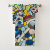 Farbenfrohe Kies Mosaik Kunst Badhandtuch Set (Insitu)
