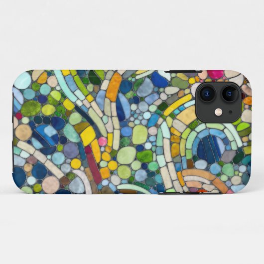 Farbenfrohe Kies Mosaik Kunst Case-Mate iPhone Hülle (Rückseite (Horizontal))