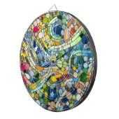 Farbenfrohe Kies Mosaik Kunst Dartscheibe (Vorderseite rechts)