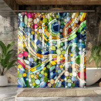 Farbenfrohe Kies Mosaik Kunst