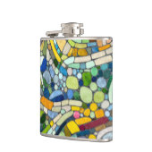 Farbenfrohe Kies Mosaik Kunst Flachmann (Links)