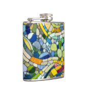 Farbenfrohe Kies Mosaik Kunst Flachmann (Rechts)