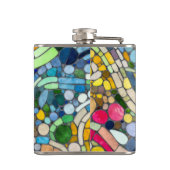 Farbenfrohe Kies Mosaik Kunst Flachmann (Rückseite)