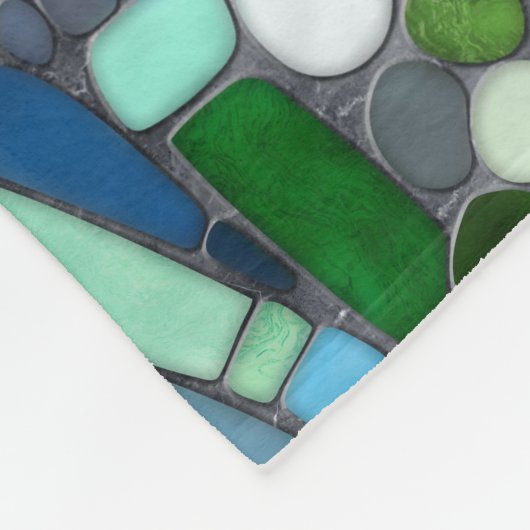 Farbenfrohe Kies Mosaik Kunst Fleecedecke (Ecke)