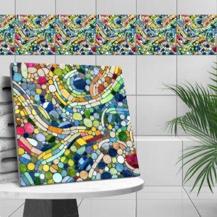 Farbenfrohe Kies Mosaik Kunst Fliese