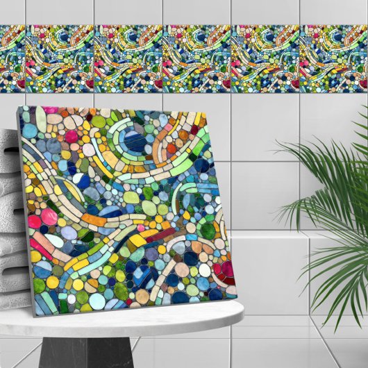 Farbenfrohe Kies Mosaik Kunst Fliese