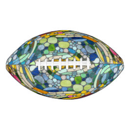 Farbenfrohe Kies Mosaik Kunst Football