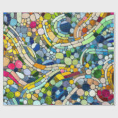 Farbenfrohe Kies Mosaik Kunst Geschenkpapier (Flach)