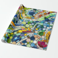 Farbenfrohe Kies Mosaik Kunst