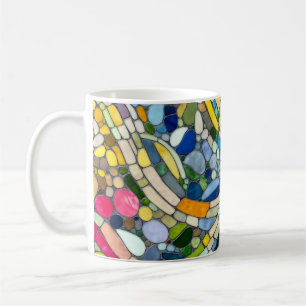 Farbenfrohe Kies Mosaik Kunst Kaffeetasse