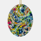Farbenfrohe Kies Mosaik Kunst Keramik Ornament (Rechts)
