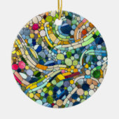 Farbenfrohe Kies Mosaik Kunst Keramik Ornament (Vorne)