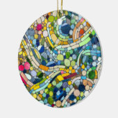 Farbenfrohe Kies Mosaik Kunst Keramik Ornament (Links)