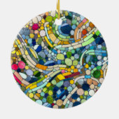 Farbenfrohe Kies Mosaik Kunst Keramik Ornament (Hinten)