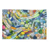 Farbenfrohe Kies Mosaik Kunst Kissenbezug (Rückseite)