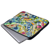 Farbenfrohe Kies Mosaik Kunst Laptopschutzhülle (Vorne Knopf)