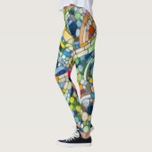 Farbenfrohe Kies Mosaik Kunst Leggings (Links)