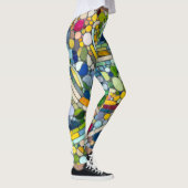 Farbenfrohe Kies Mosaik Kunst Leggings (Rechts)