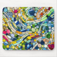 Farbenfrohe Kies Mosaik Kunst